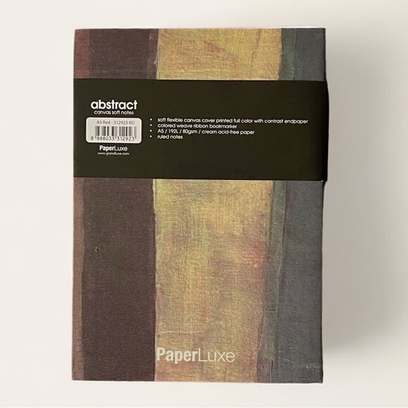 PaperLuxe Abstract Soft Canvas Soft Notes Ribbon Bookmarker Acid-Free Notebook - Picture 8 of 14